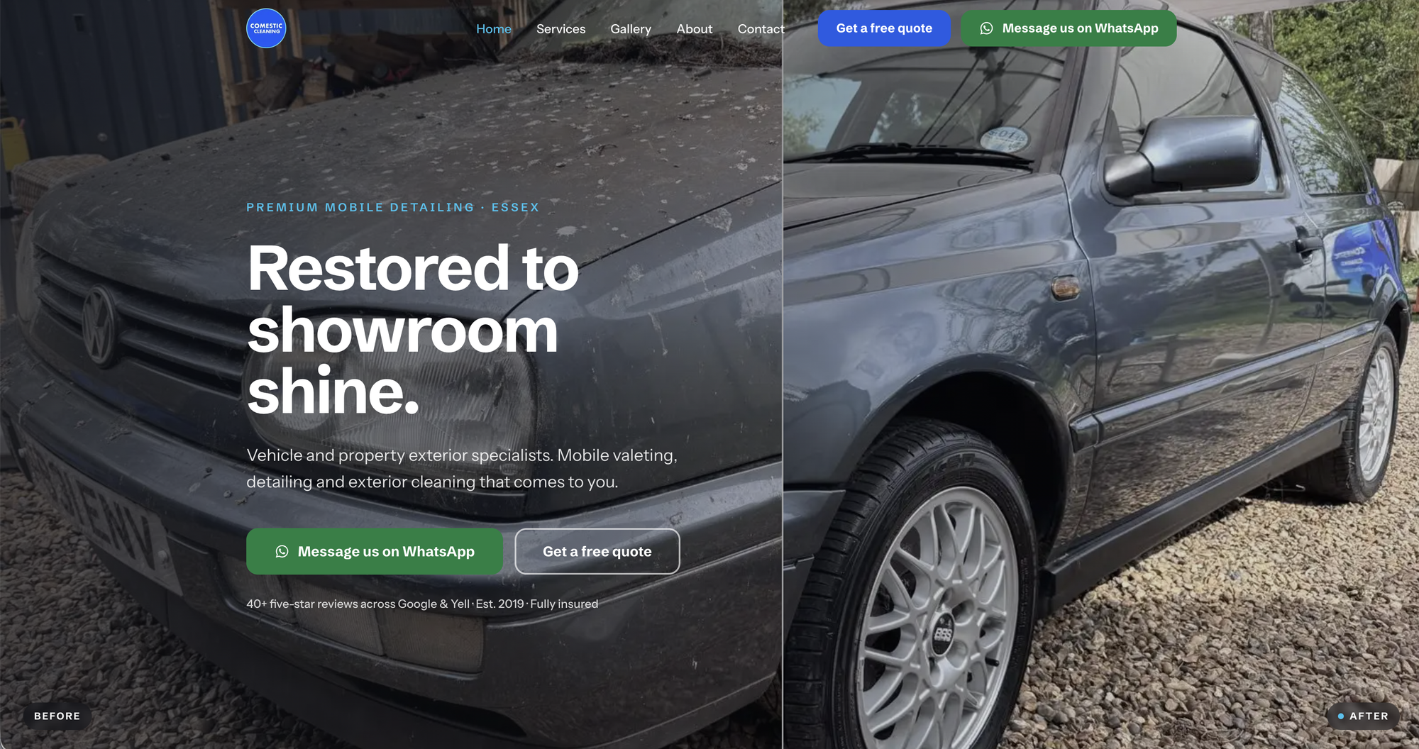 Comestic Cleaning, rebuilt homepage.